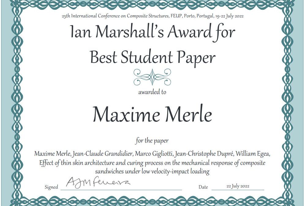 Prix Ian Marshall pour Maxime Merle