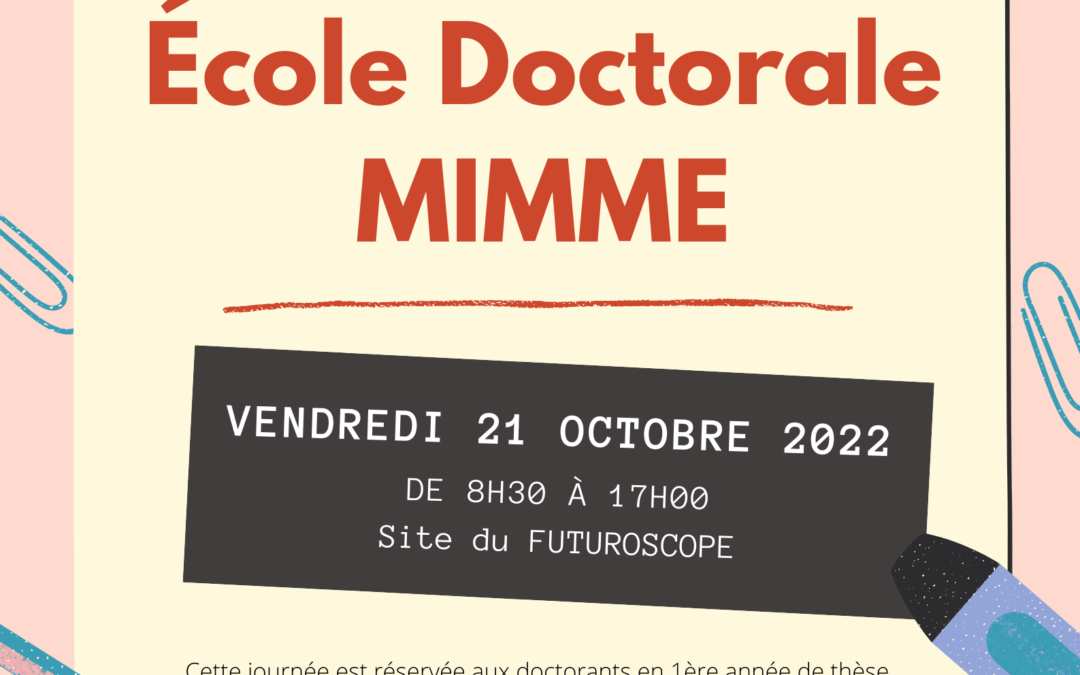 École Doctorale MIMME – Journée de rentrée des nouveaux doctorants